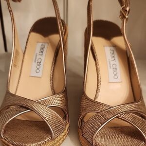 Jimmy Choo Bronze Strappy Heels
